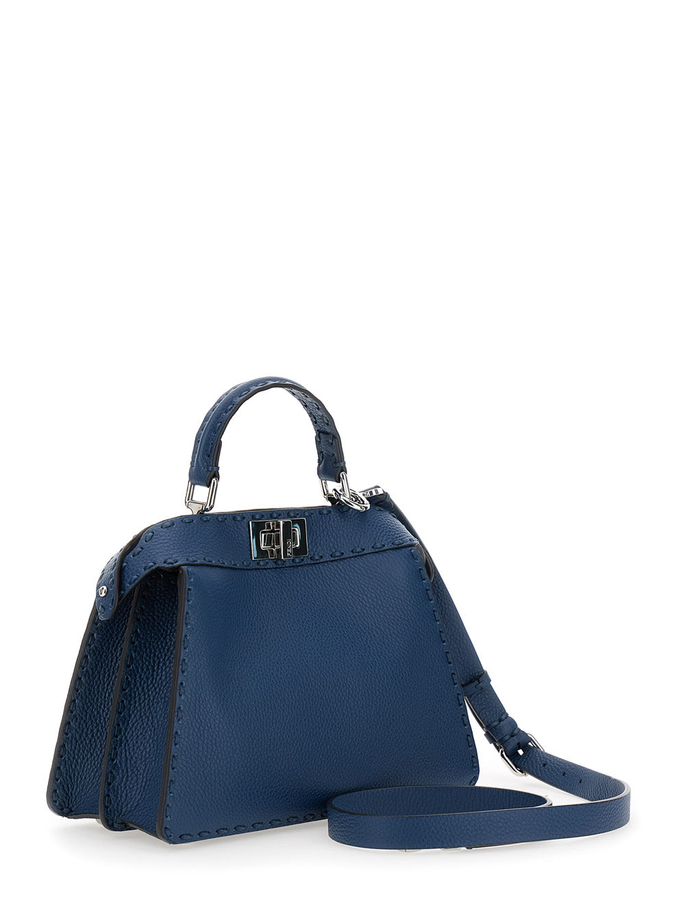 Fendi Women 'Peekaboo Iseeu Small' Blue Handbag With Shoulder Strap In Leather Woman FENDI