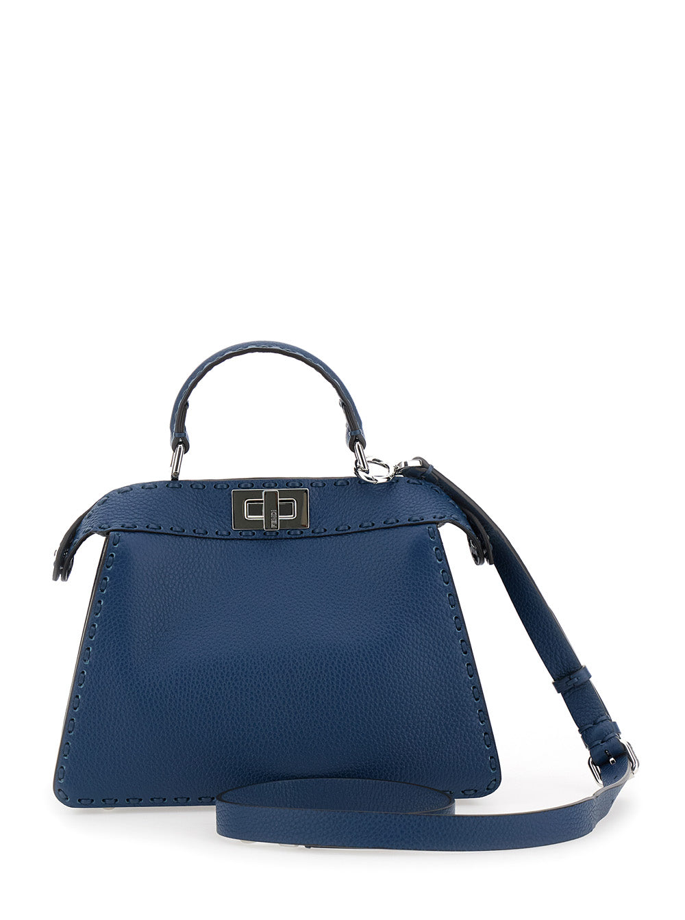 Fendi Women 'Peekaboo Iseeu Small' Blue Handbag With Shoulder Strap In Leather Woman FENDI