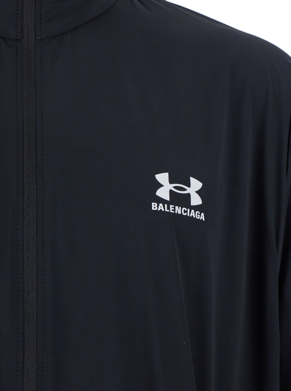 Balenciaga Men Black Jacket With Under Armour® Maxi Logo On The Back In Tech Fabric Man BALENCIAGA