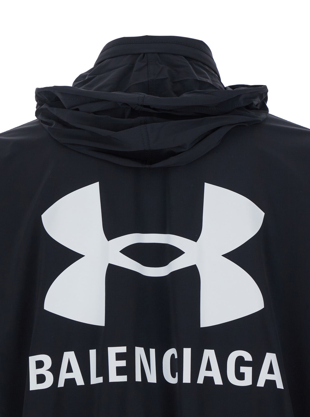 Balenciaga Men Black Jacket With Under Armour® Maxi Logo On The Back In Tech Fabric Man BALENCIAGA