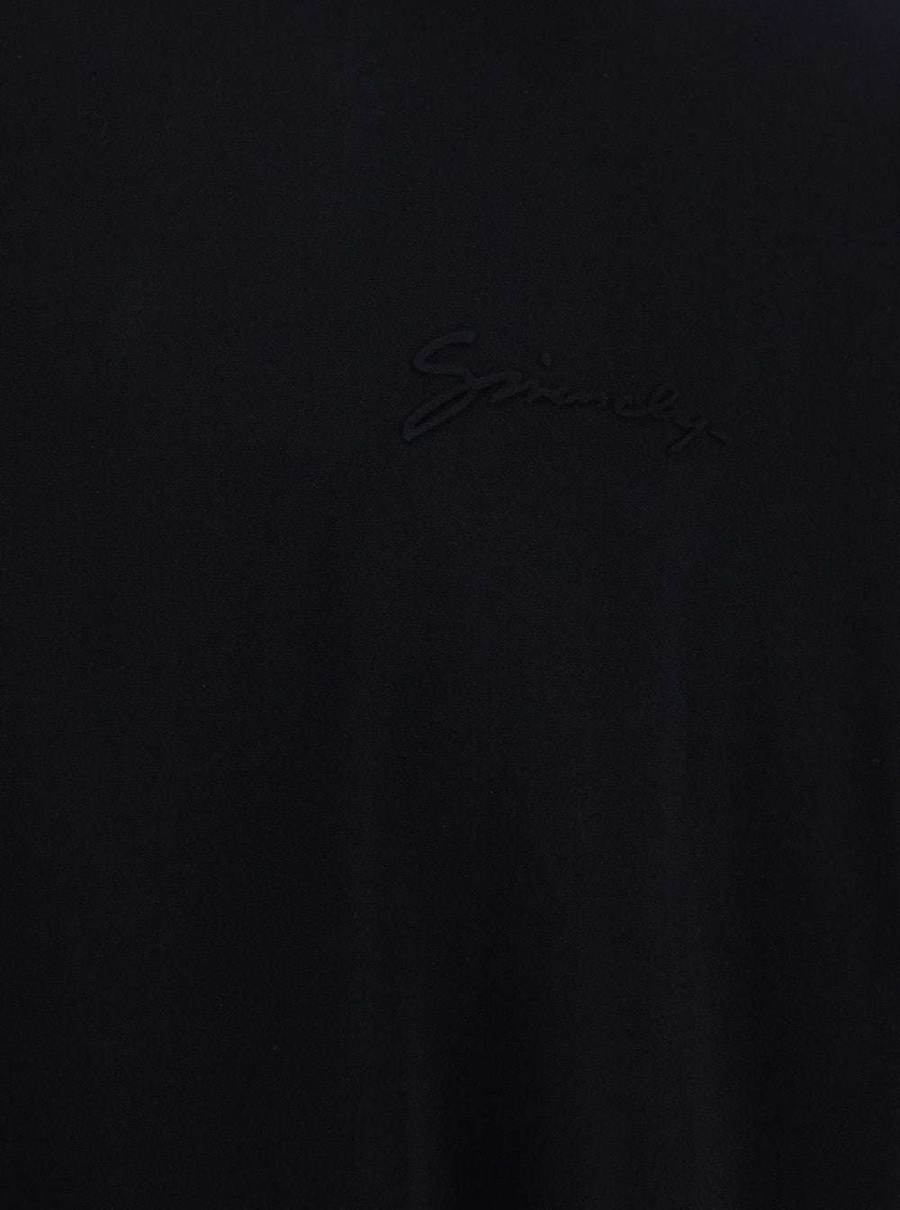 Givenchy Men Black Crewneck T-Shirt With Embossed Logo On Front In Cotton Man GIVENCHY