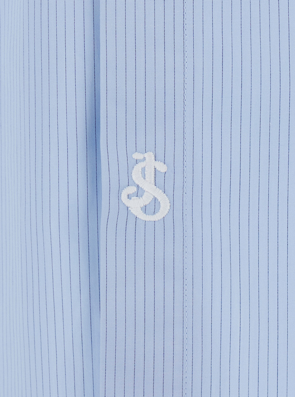 Jil Sander Men Light-Blue Pinstriped Shirt With Pointed Collar In Cotton Man JIL SANDER