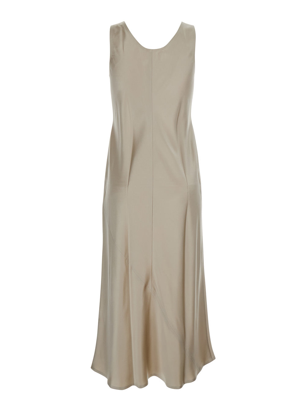 Max Mara Women 'Banji' Beige Dress With Asymmetrical Bottom In Silk Woman MAX MARA