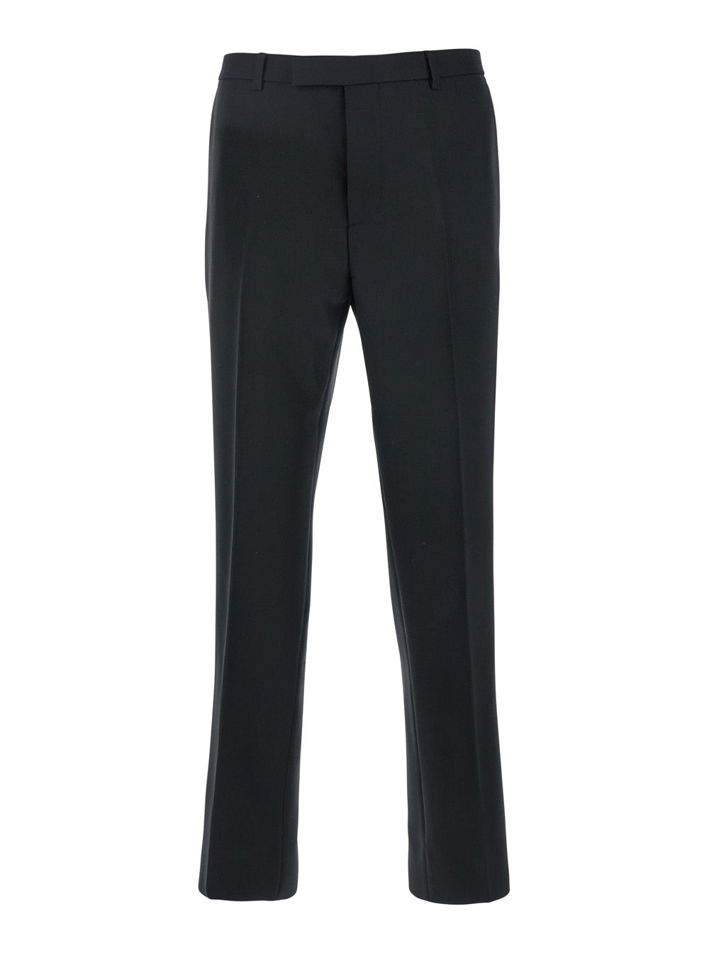Gucci Men Black Tailored Pants With Gg Logo Embroidered On The Back In Wool Man GUCCI
