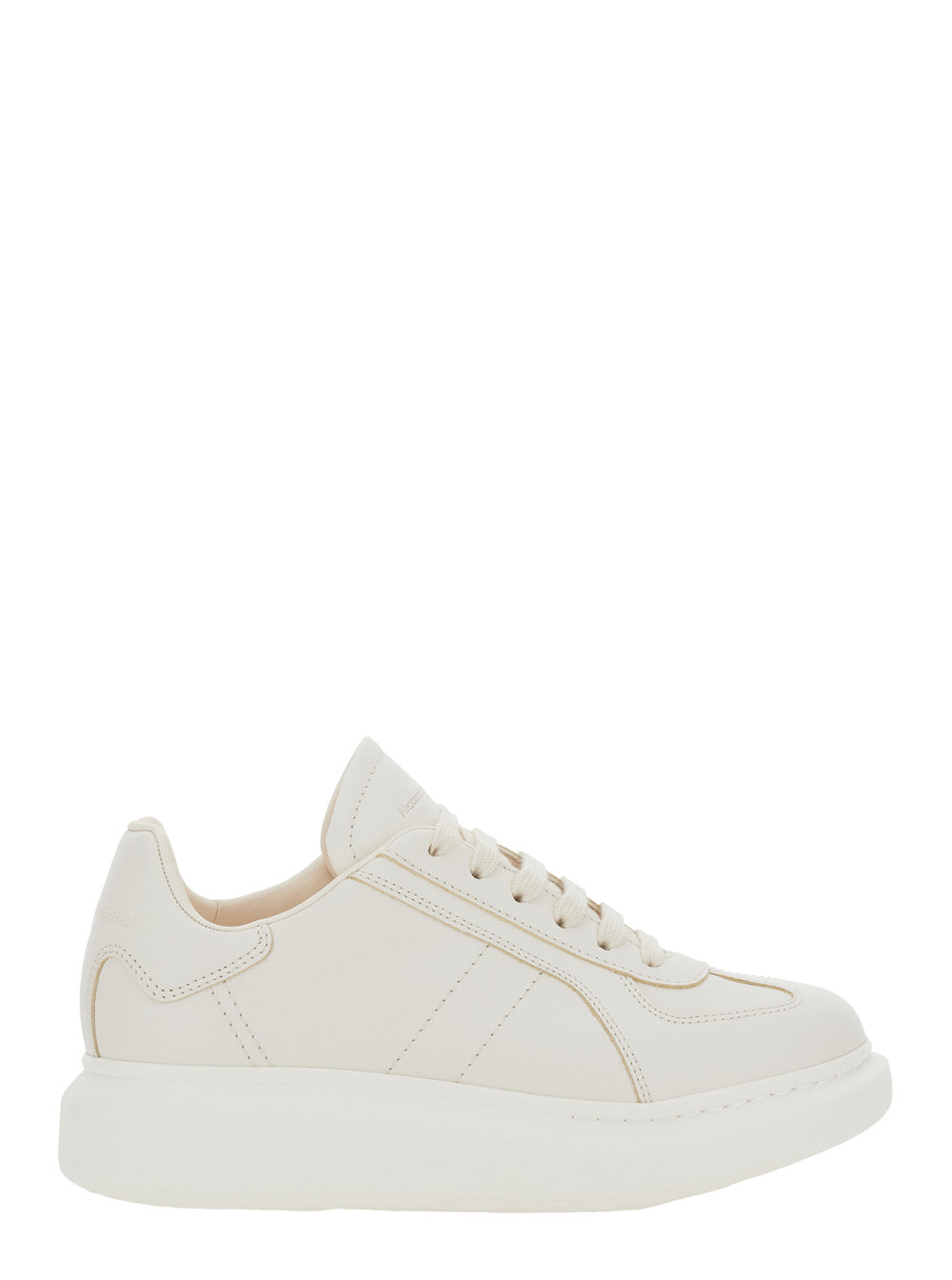 Alexander Mcqueen Women White Sneakers With Logo Patch On The Tongue And Embossed Logo On The Heel In Leather Woman ALEXANDER MCQUEEN