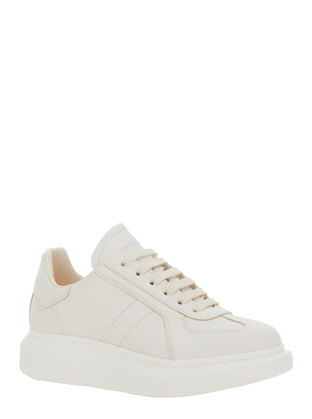Alexander Mcqueen Women White Sneakers With Logo Patch On The Tongue And Embossed Logo On The Heel In Leather Woman ALEXANDER MCQUEEN