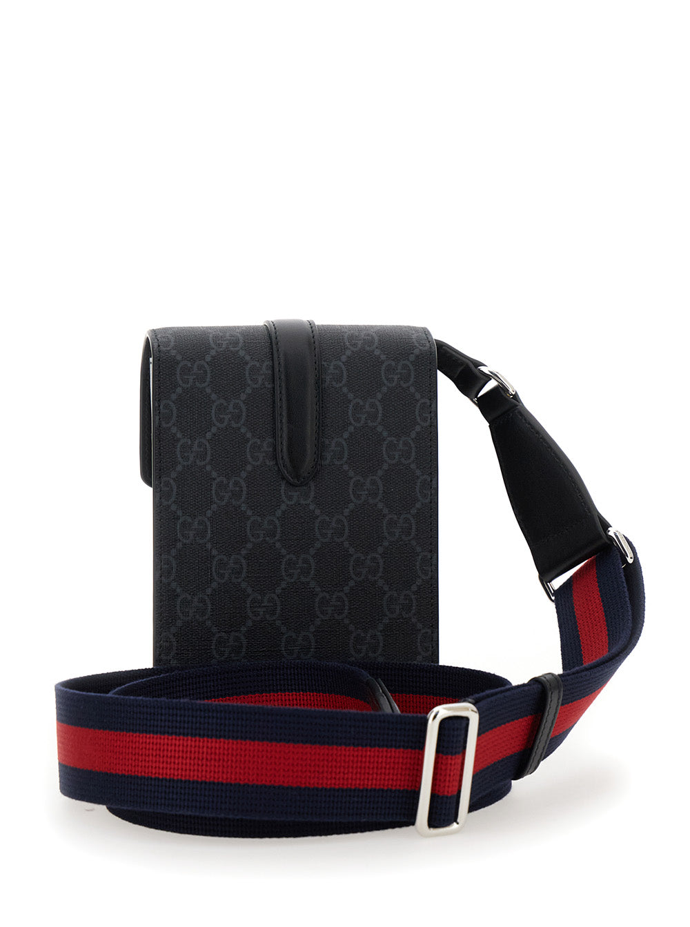 Gucci Men Black Crossbody Bag With All-Over Gg  Print In Tech Fabric And Cotton Blend Man GUCCI