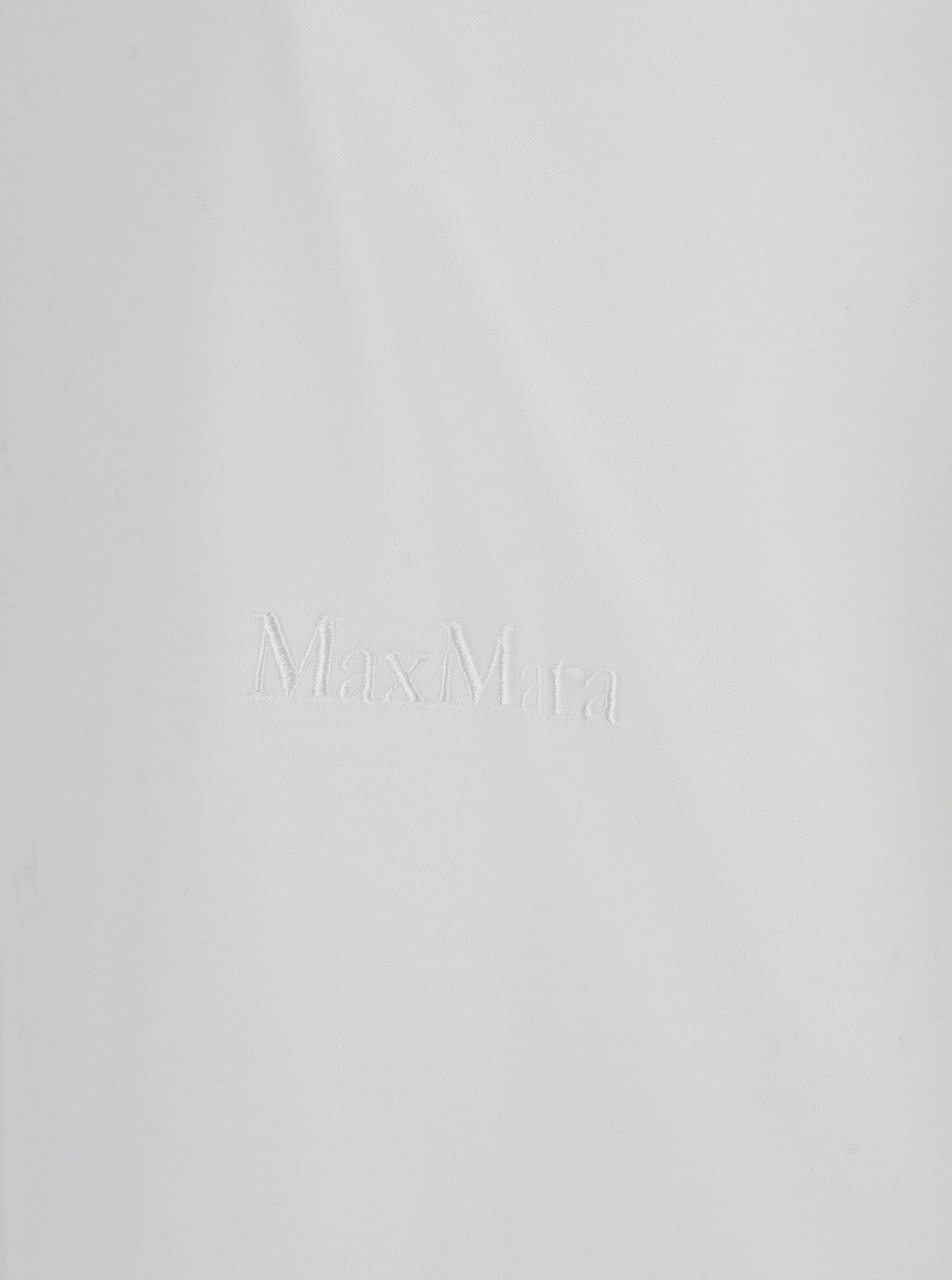 Max Mara Women 'Nerina' White Crewneck T-Shirt With Tonal Logo Lettering On The Front In Cotton Woman MAX MARA