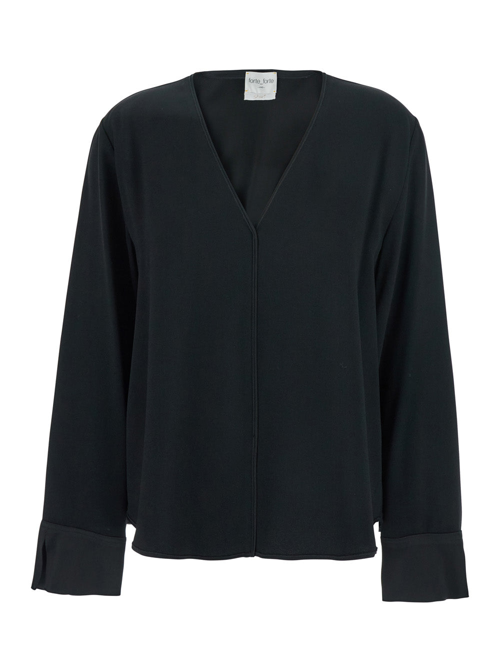 Forte_Forte Women Black V-Neck Sweater In Acetate Blend Woman FORTE FORTE