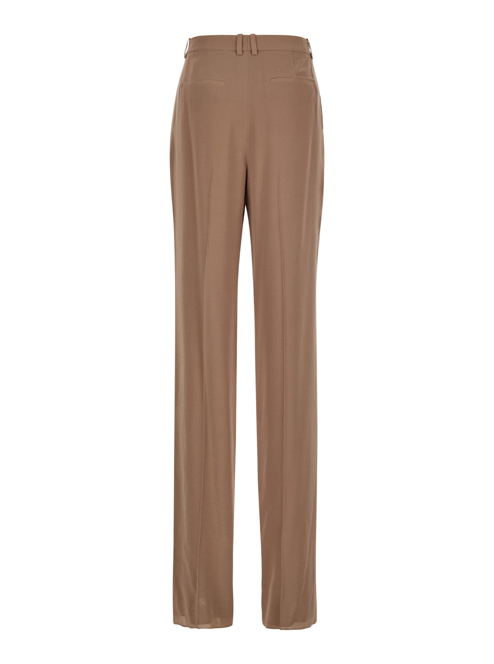 Saint Laurent Women Beige Pants With High Waist And Pences On The Front  In Silk Woman SAINT LAURENT