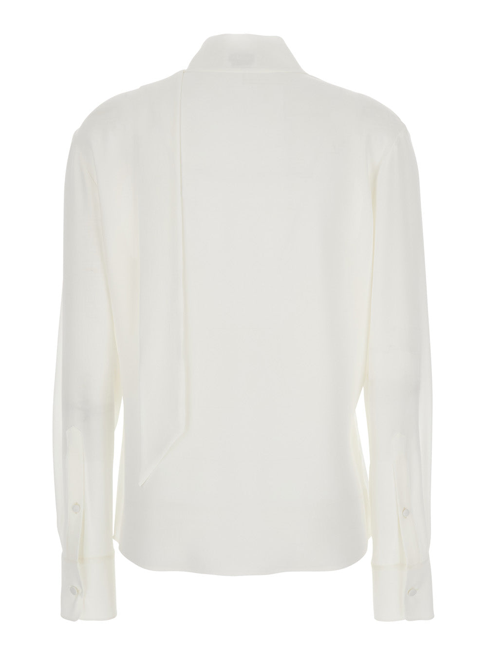 Alexander Mcqueen Women White Blouse With Scarf Detail On The Front In Silk Woman ALEXANDER MCQUEEN
