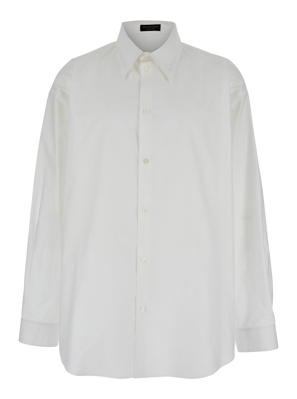 Balenciaga Men White Shirt With Pointed Collar In Cotton Man BALENCIAGA