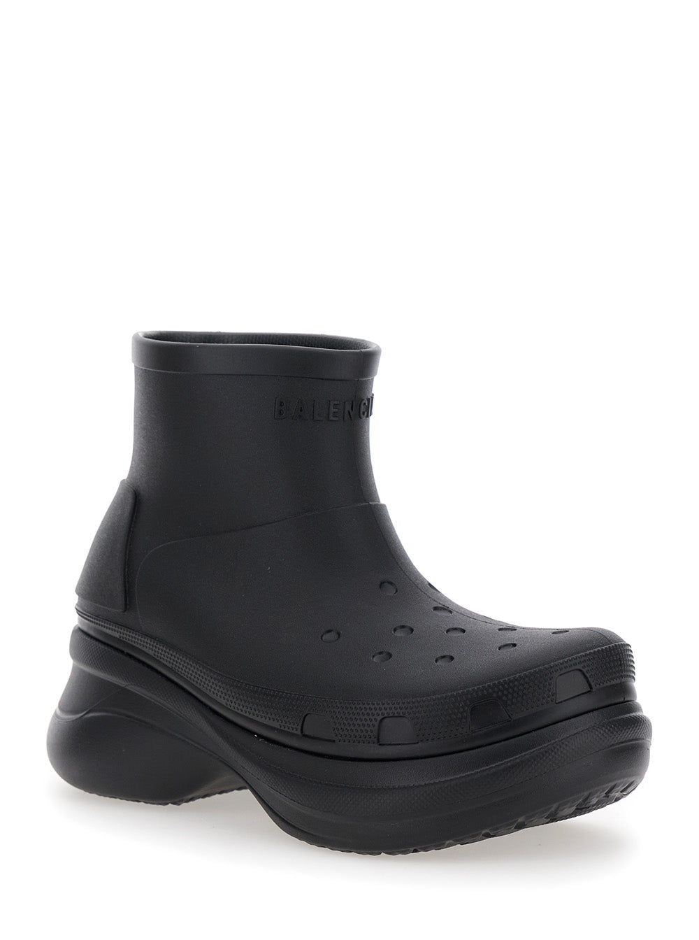 Balenciaga Men 'Crocs' Black Ankle Boots With Embossed Logo On The Front In Tech Fabric Man BALENCIAGA