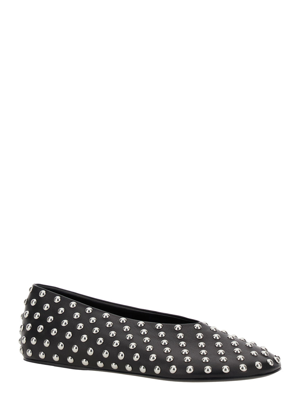 Jil Sander Women Black Ballet Flats With All-Over Stud In Leather Woman JIL SANDER