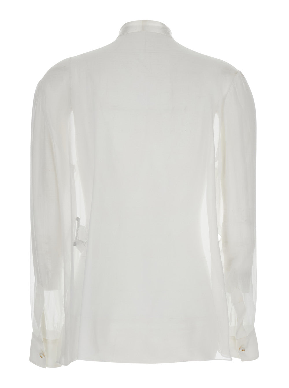 Dolce & Gabbana Women White Shirt With Pussy-Bow Collar In Silk Woman DOLCE & GABBANA