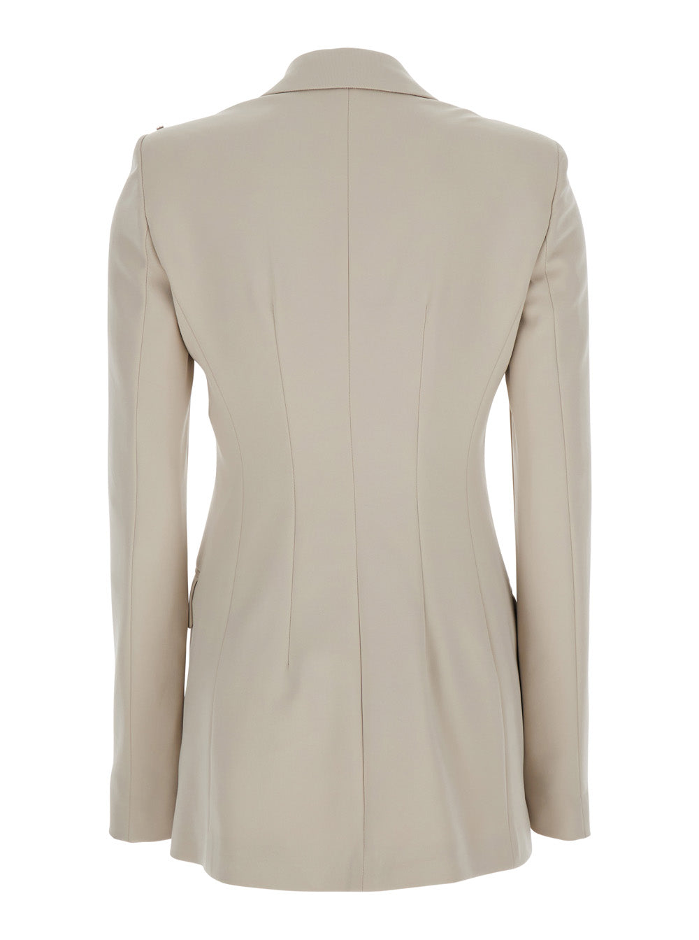 Sportmax Women 'Frizzo' Beige Double-Breasted Jacket With Peak Revers In Tech Fabric Stretch Woman SPORTMAX