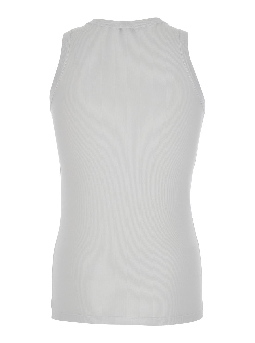 Alexander Mcqueen Men White Top With Upside Down Skull Embroidery On The Front In Cotton Jersey Man ALEXANDER MCQUEEN