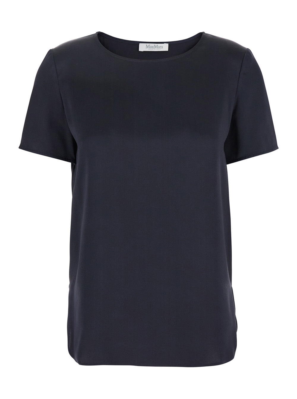 Max Mara Women 'Dida' Blue Crewneck T-Shirt In Silk Woman MAX MARA