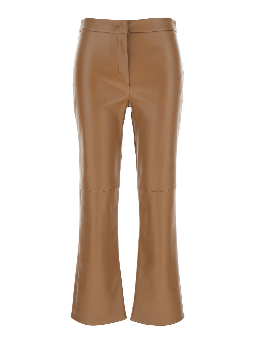 'S Maxmara Women 'Sublime' Brown Flared Pants In Ecoleather Woman S MAX MARA
