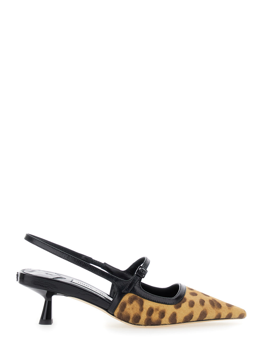 Jimmy Choo Women 'Didi' Brown Slingback Pumps With Leopard Motif And Sculpted Heel In Leather Woman JIMMY CHOO