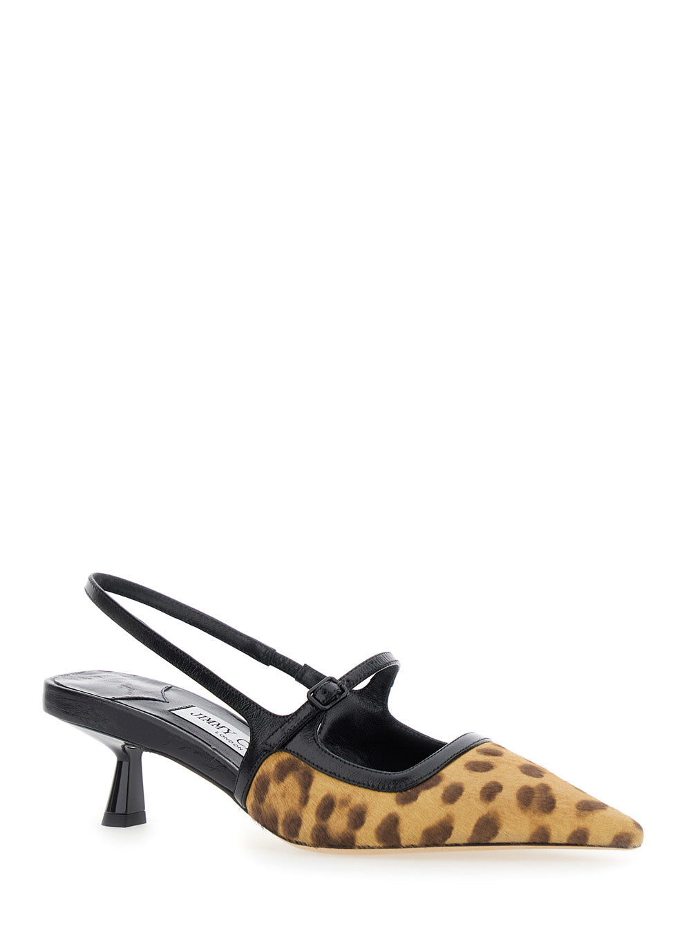 Jimmy Choo Women 'Didi' Brown Slingback Pumps With Leopard Motif And Sculpted Heel In Leather Woman JIMMY CHOO