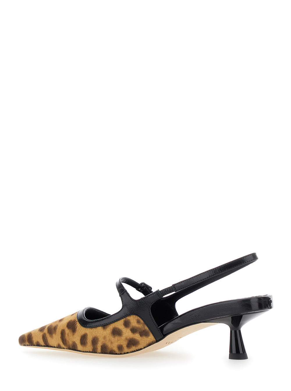 Jimmy Choo Women 'Didi' Brown Slingback Pumps With Leopard Motif And Sculpted Heel In Leather Woman JIMMY CHOO
