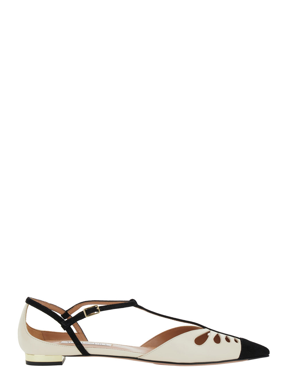 Aquazzura Women 'Camille' White Ballet Shoes With Cut-Out Detail In Leather Woman AQUAZZURA