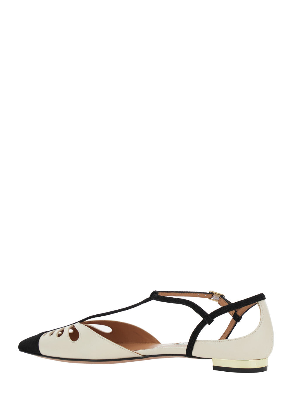 Aquazzura Women 'Camille' White Ballet Shoes With Cut-Out Detail In Leather Woman AQUAZZURA