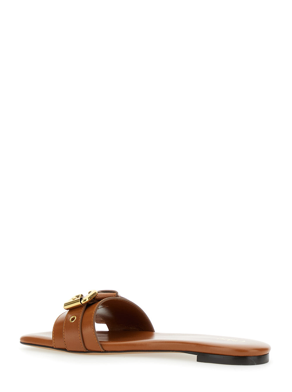 Chloé Women 'Mae' Brown Sandals With Strap Embellishment With Logo In Leather Woman CHLOE