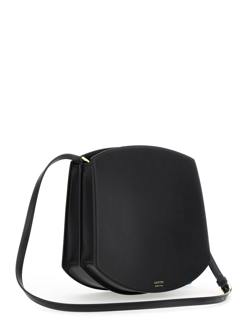 Savette Women 'Florence' Black Crossbody Bag With Magnetic Strap Closure In Leather Woman SANTONI
