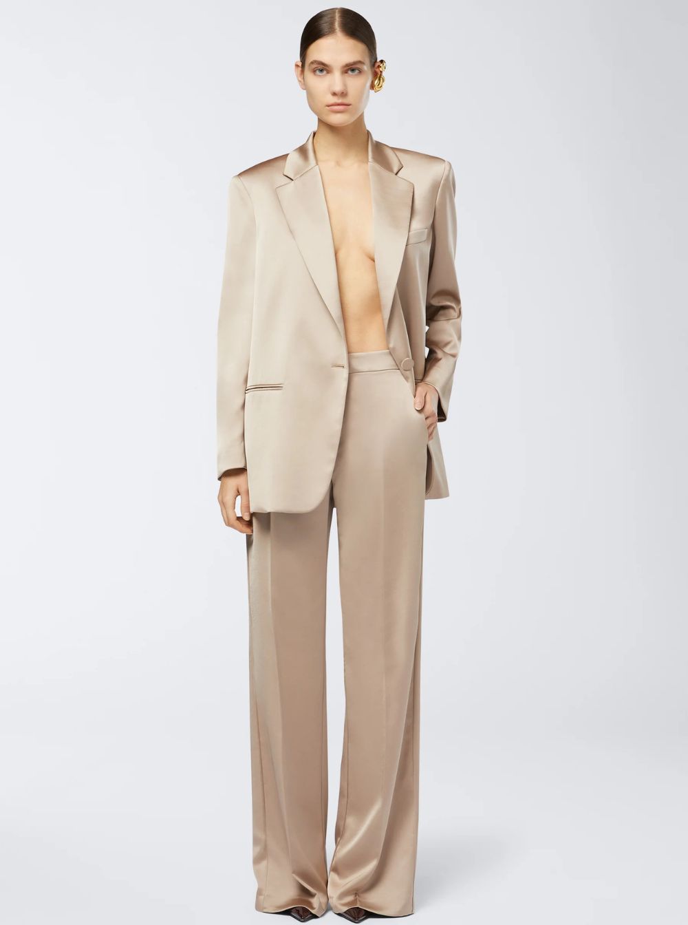 The Andamane Women Beige Pants With Pences On The Front In Tech Fabric Woman THE ANDAMANE