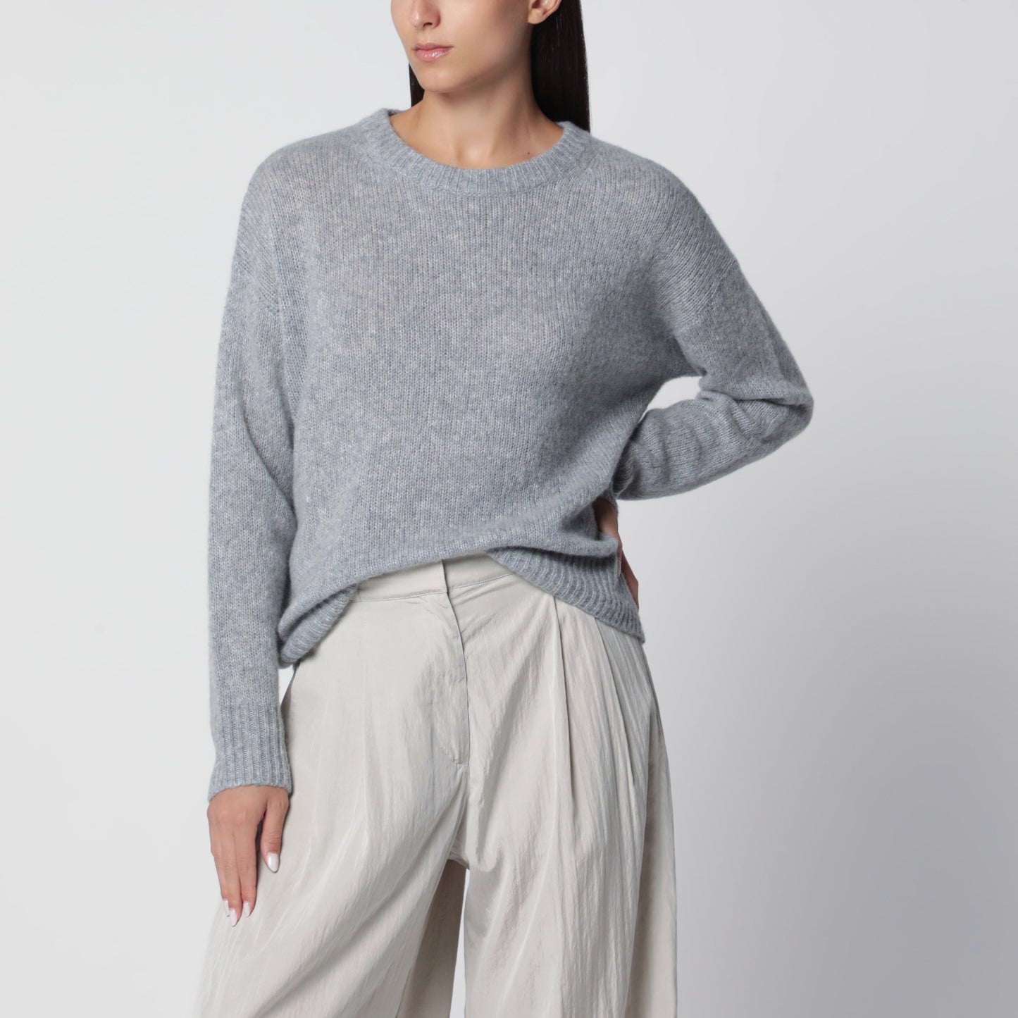 Lisa Yang Grey Lova Cashmere And Silk Sweater Women LISA YANG