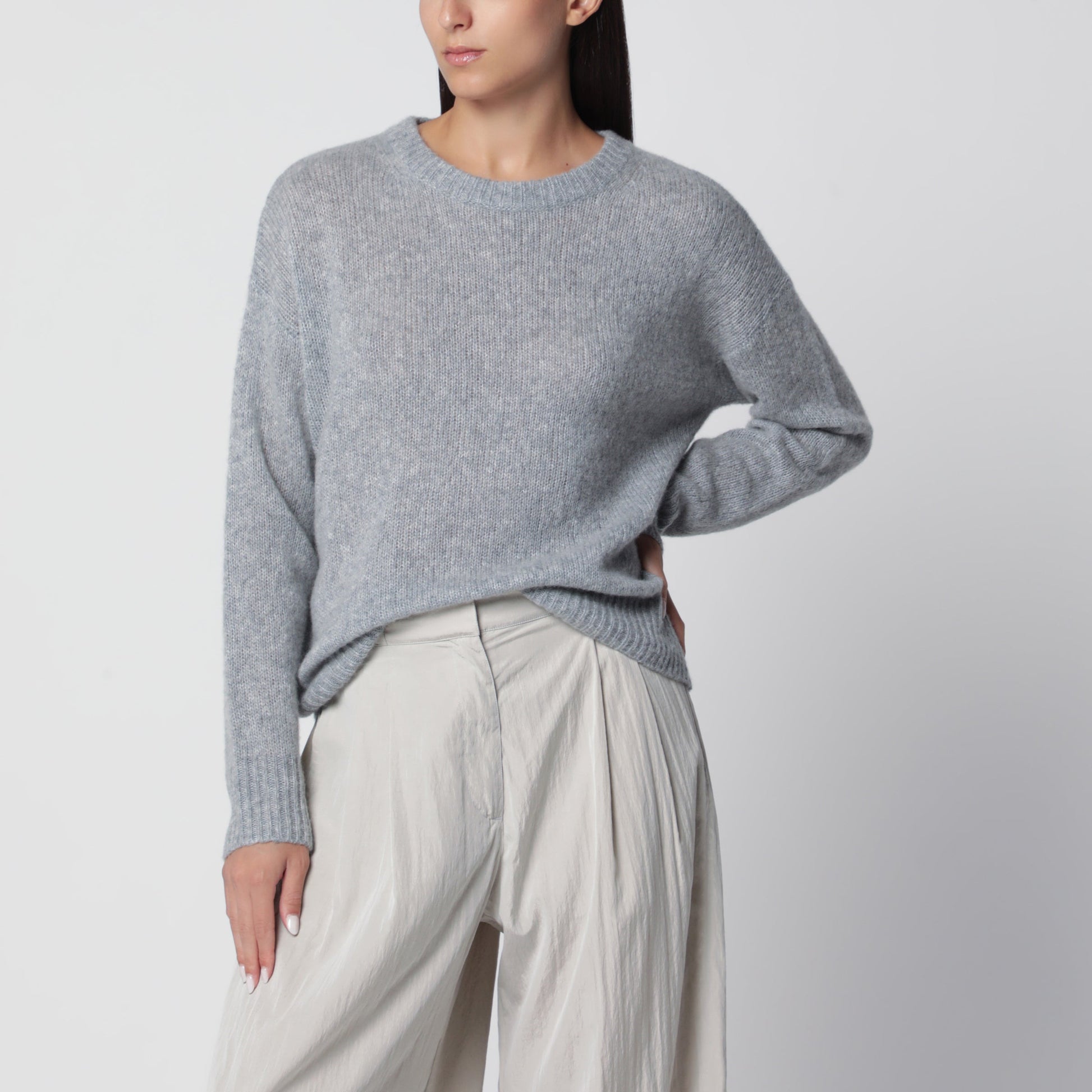 Lisa Yang Grey Lova Cashmere And Silk Sweater Women LISA YANG