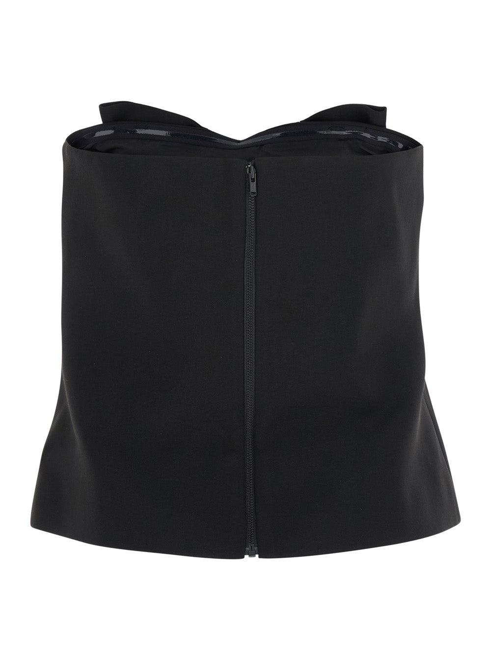 Self-Portrait Women Black Sleeveless Top With Bandeau Neckline In Tech Fabric Woman SELF-PORTRAIT