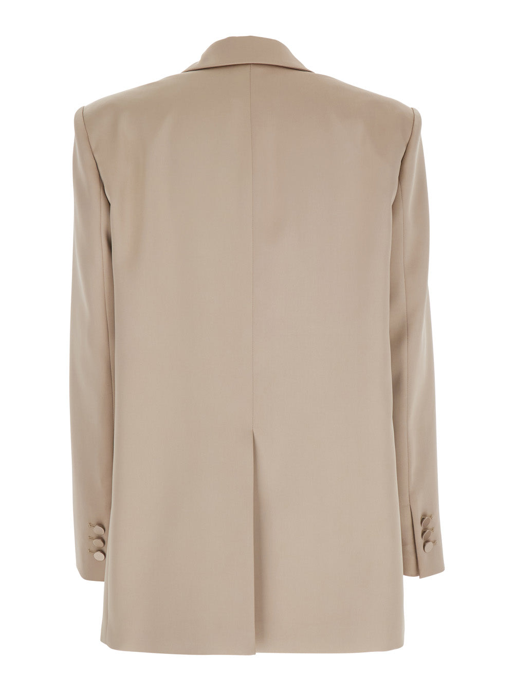 The Andamane Women 'Guia' Beige Single-Breasted Jacket With Notched Revers And Shoulder Pads In Wool Blend Stretch Woman THE ANDAMANE