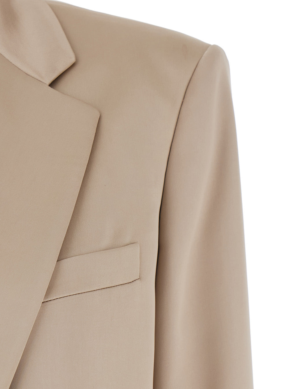 The Andamane Women 'Guia' Beige Single-Breasted Jacket With Notched Revers And Shoulder Pads In Wool Blend Stretch Woman THE ANDAMANE