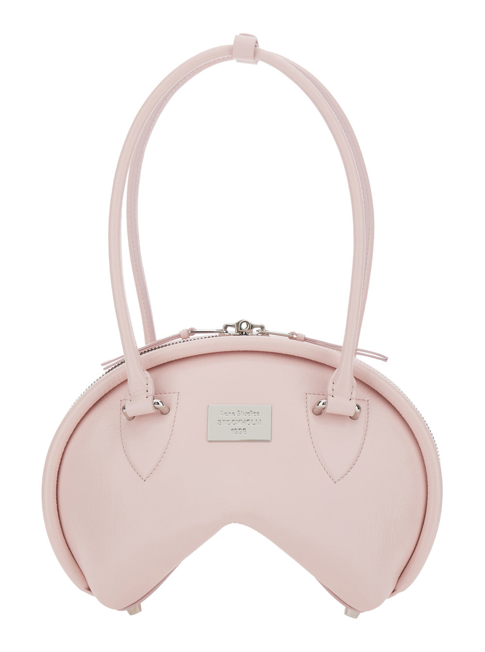 Acne Studios Women Pink Handbag With Two Top Handles And Logo Plaque On The Front In Leather Woman ACNE STUDIOS