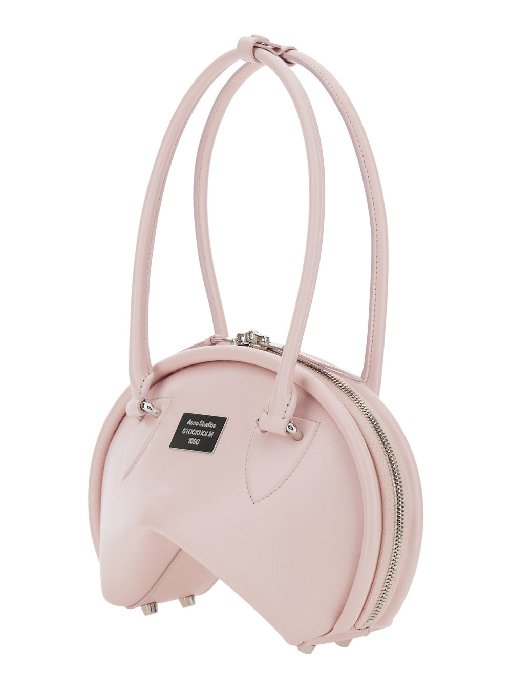 Acne Studios Women Pink Handbag With Two Top Handles And Logo Plaque On The Front In Leather Woman ACNE STUDIOS