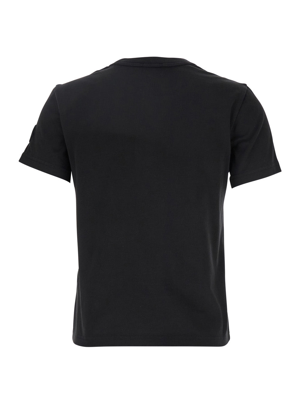 Moncler Women Black T-Shirt With Logo Embroidered On The Front In Cotton Woman MONCLER