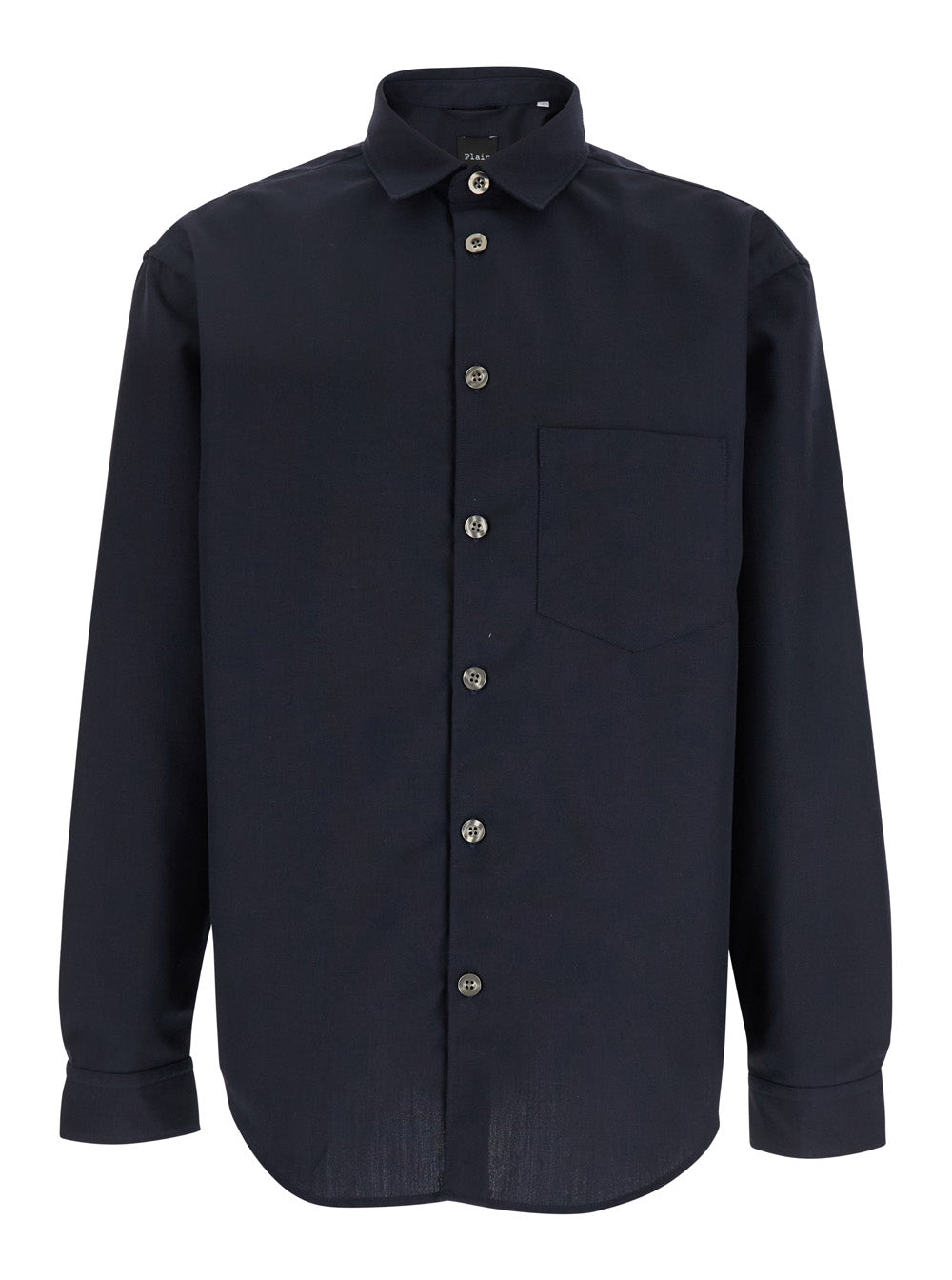 Leplain Men Blue Shirt With Classic Collar In Virgin Wool Blend Man LEPLAIN