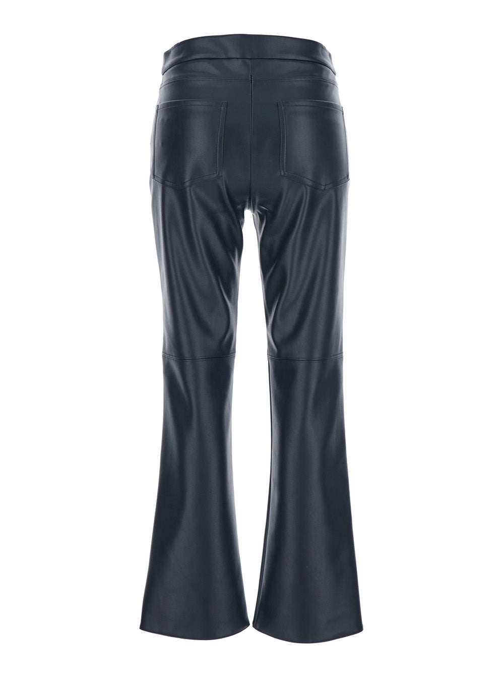 'S Maxmara Women 'Sublime' Dark Blue Pants With Flared Leg In Eco Leather Woman S MAX MARA