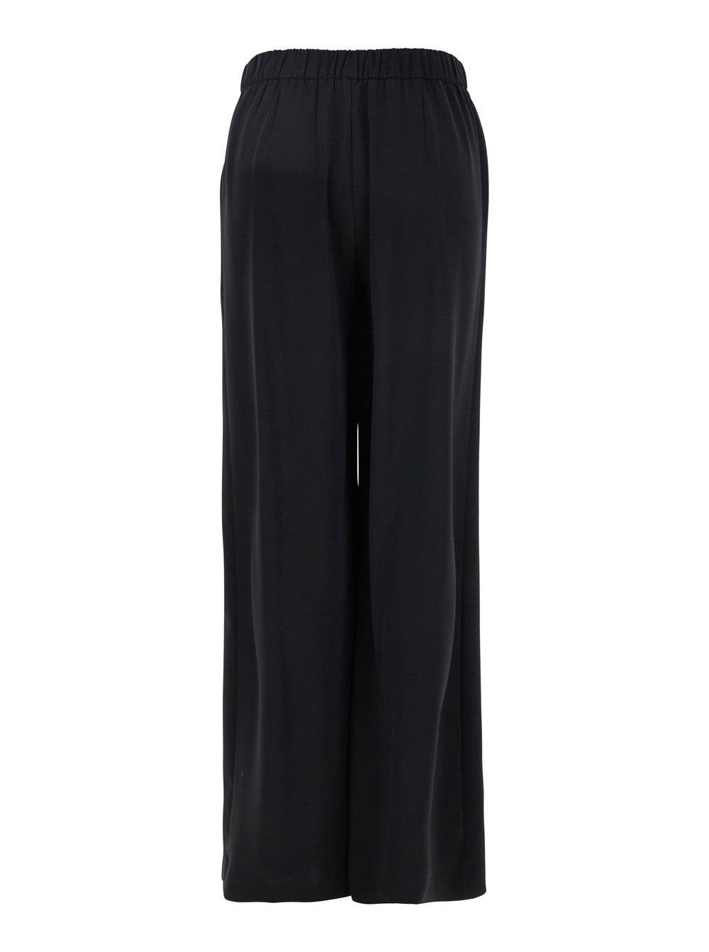 P.A.R.O.S.H. Women Black Pants With Wide Leg And Elastic Rear Waist In Tech Fabric Woman P.A.R.O.S.H.