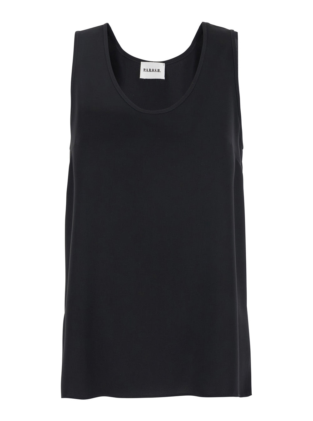 P.A.R.O.S.H. Women Black Sleeveless Top With Round Neck In Tech Fabric Woman P.A.R.O.S.H.