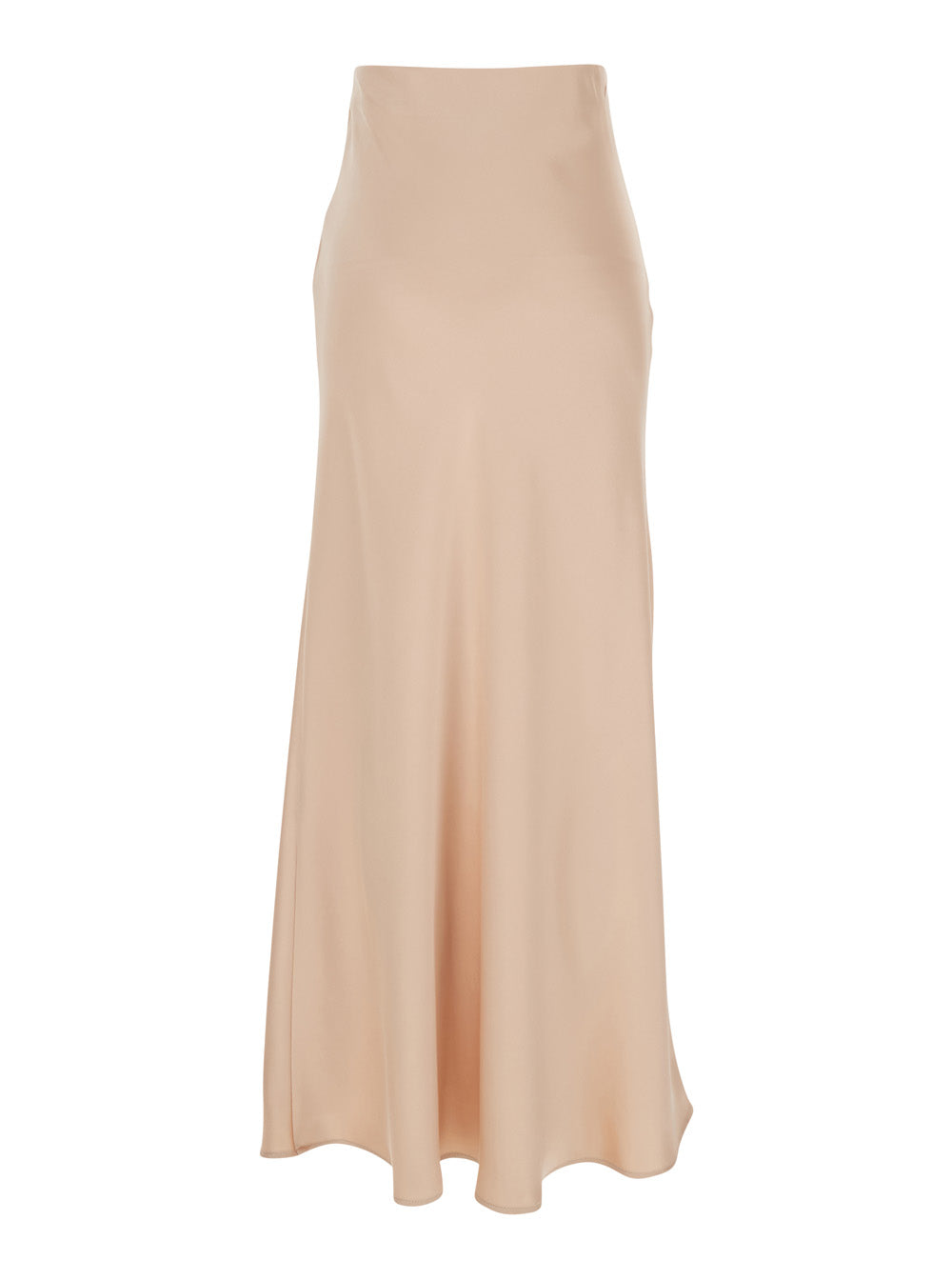 Leplain Women Beige Long Skirt With Ruffle Detail At The Bottom In Satin Woman LEPLAIN