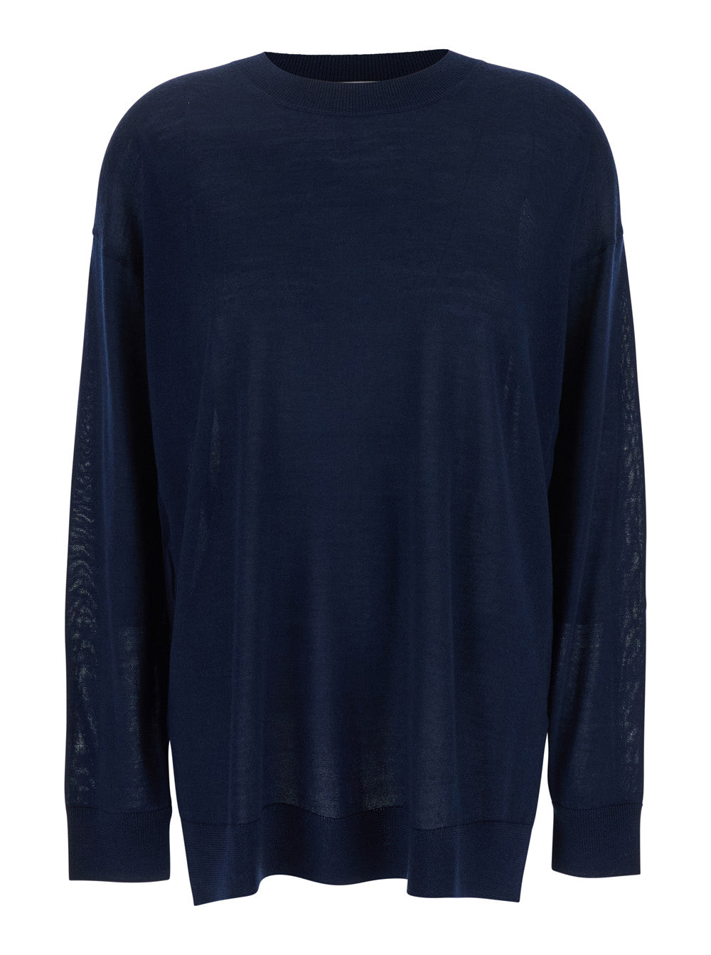 P.A.R.O.S.H. Women Blue Long-Sleeved Crewneck Sweater In Wool And Silk Blend Woman P.A.R.O.S.H.