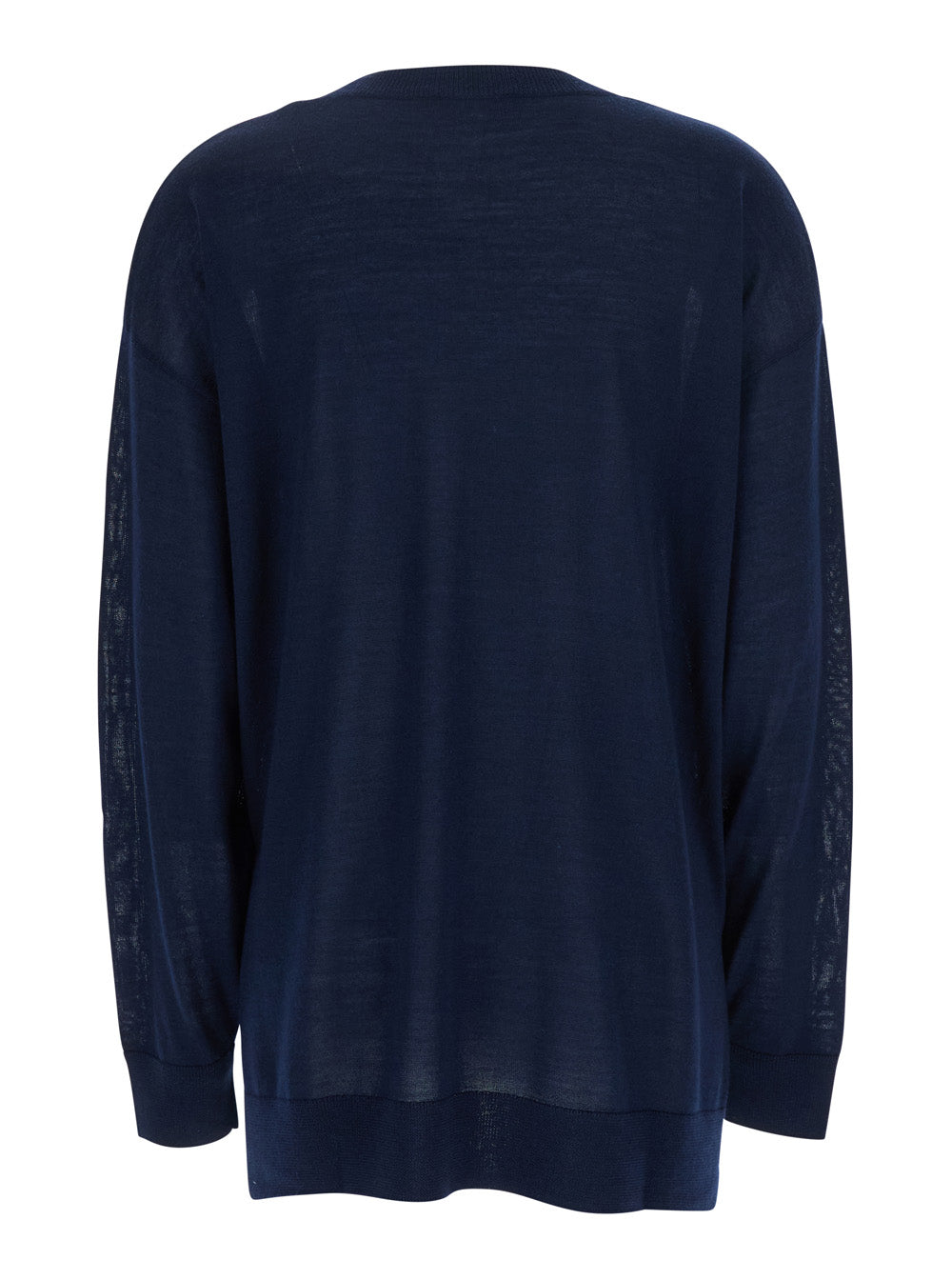 P.A.R.O.S.H. Women Blue Long-Sleeved Crewneck Sweater In Wool And Silk Blend Woman P.A.R.O.S.H.