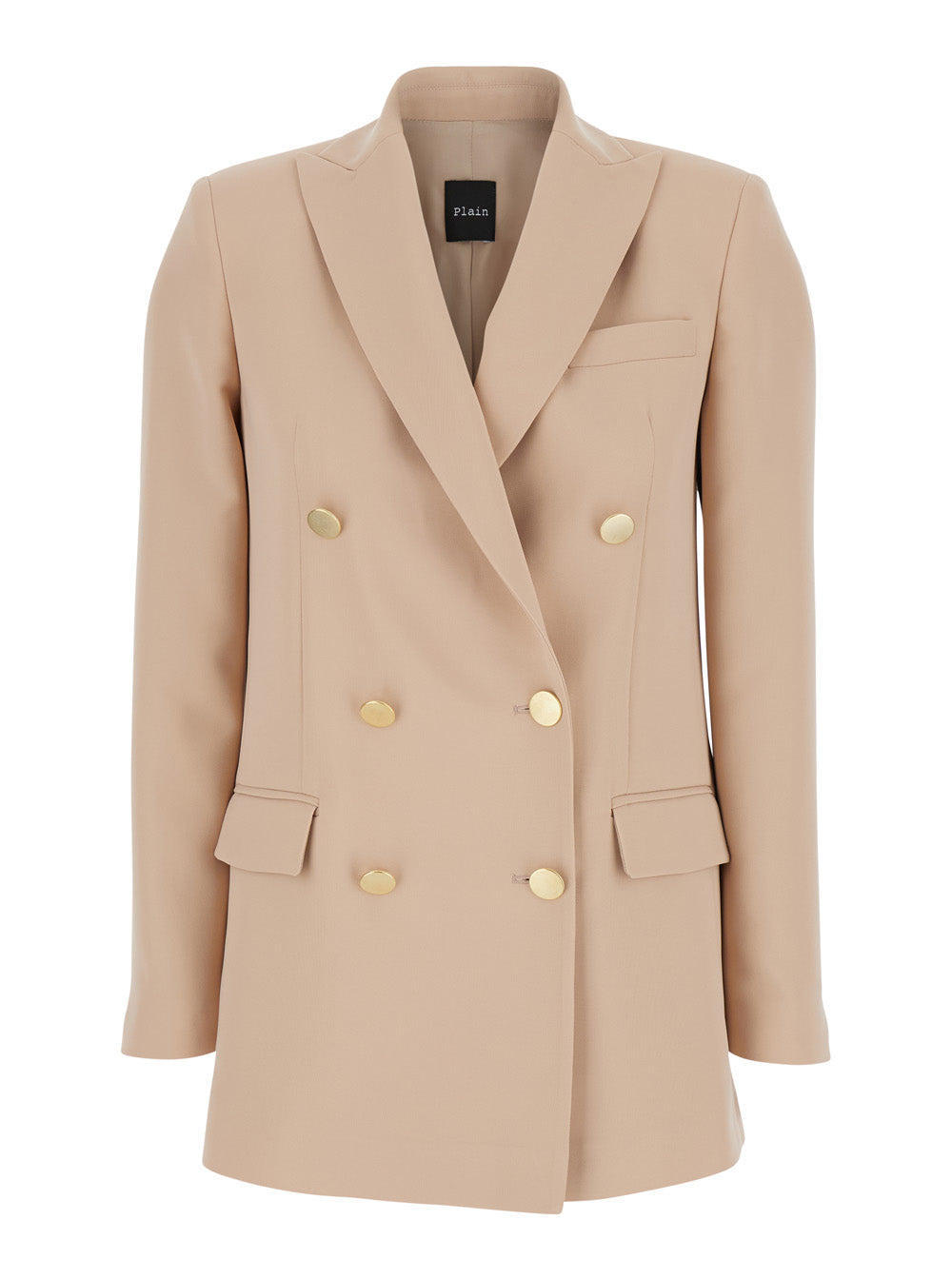 Leplain Women Beige Double-Breasted Jacket With Classic Lapels In Fabric Woman LEPLAIN