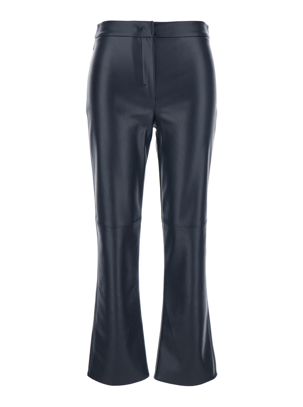 'S Maxmara Women 'Sublime' Dark Blue Pants With Flared Leg In Eco Leather Woman S MAX MARA
