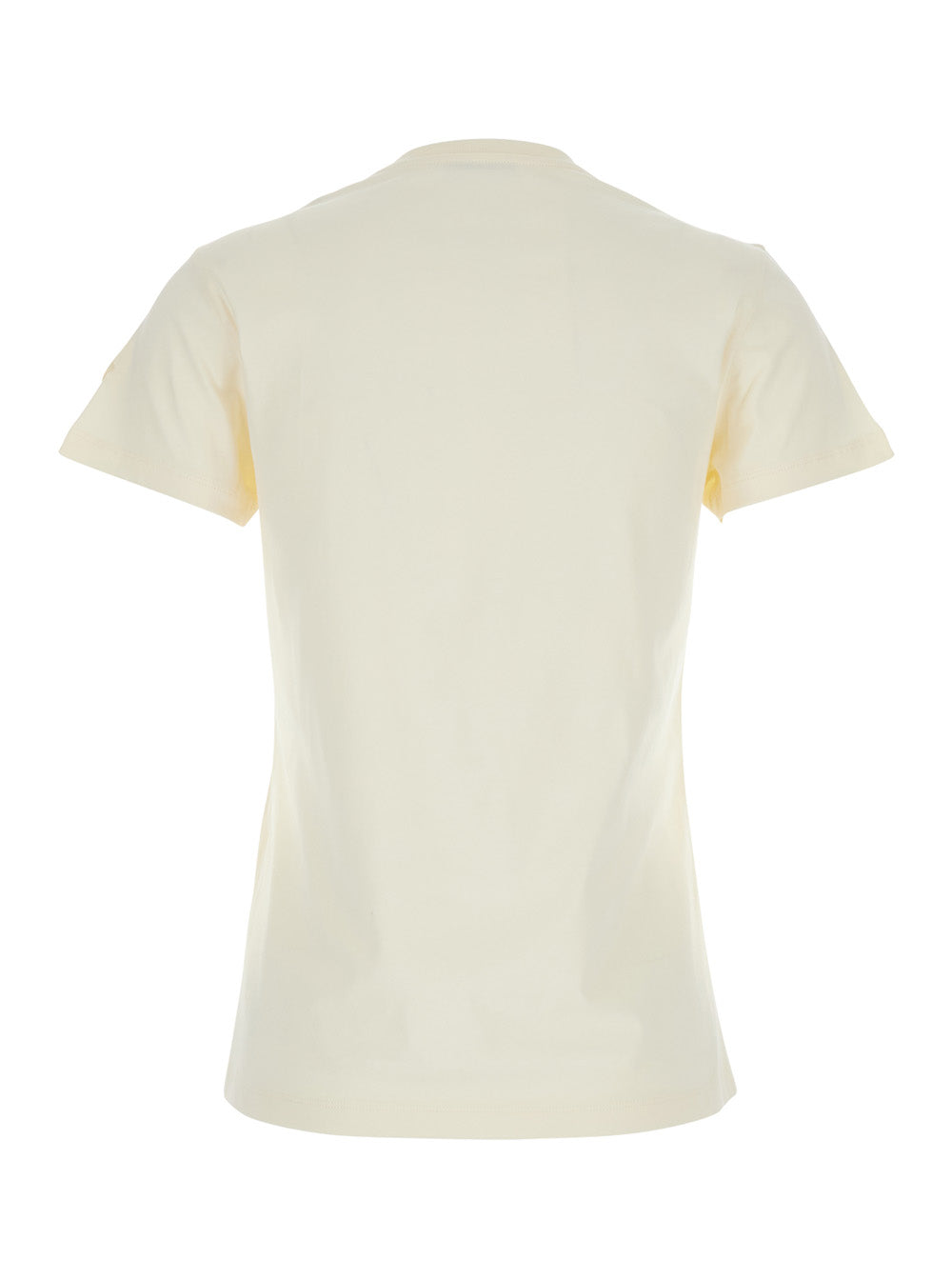 Moncler Women White T-Shirt With Embroidered Logo On The Front And Logo Patch On The Sleeve In Cotton Woman MONCLER