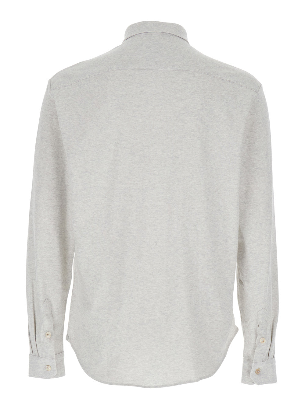 Eleventy Men Grey Shirt With Classic Collar In Cotton Man